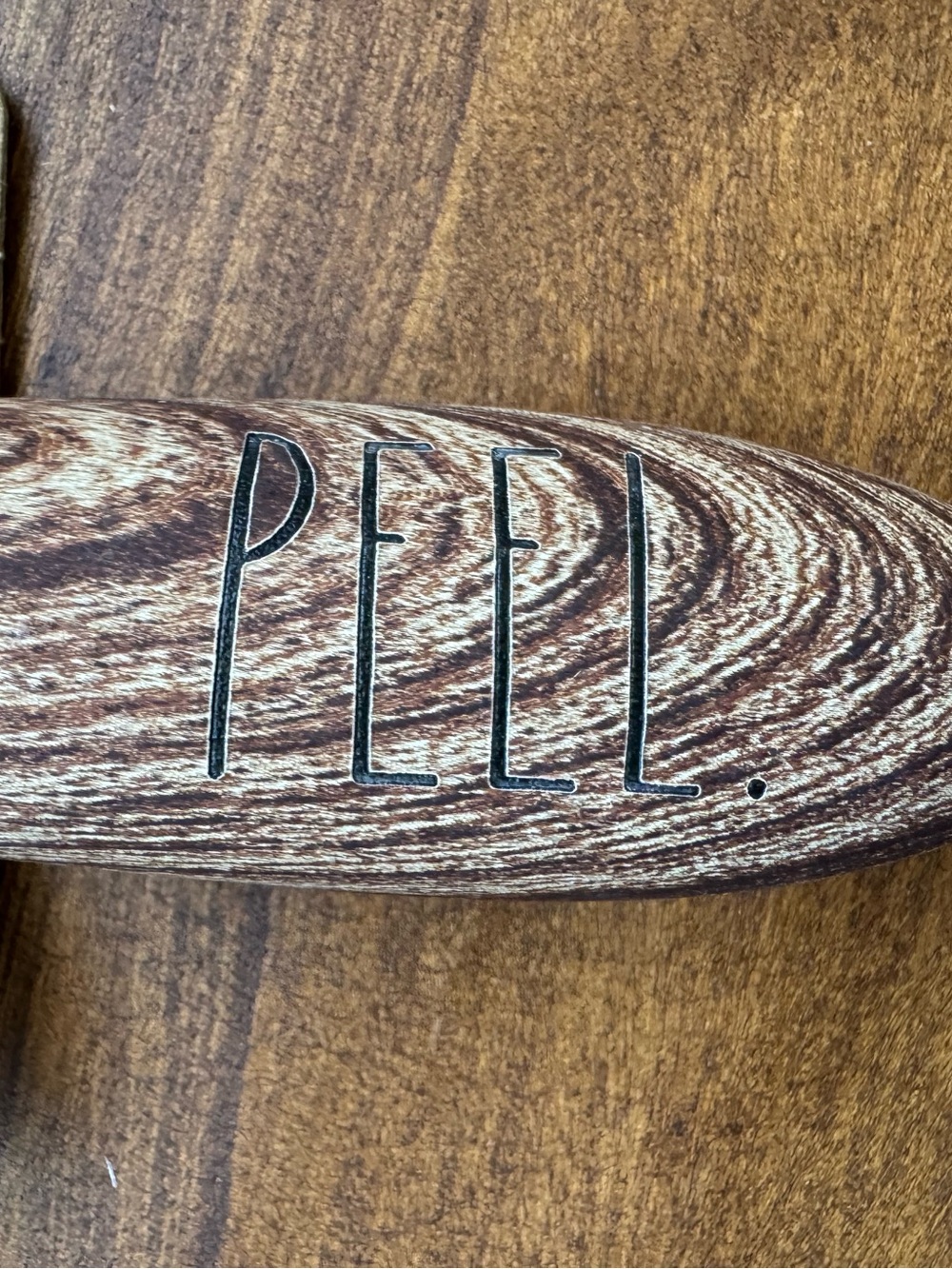 RAE DUNN Wood-Handle Stainless Steel Peeler - Brown and Silver - Picture 3 of 4